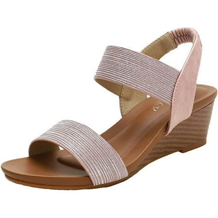 

DabuLiu Women Girls Shiny Sandals Bohemian Kitten Heel Breathable Non-slip Casual Comfortable Party Shoes Summer New