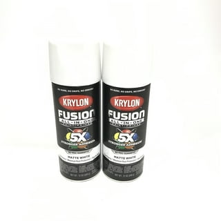 KRYLON 2754-6 PACK MATTE BLACK All-In-One Fusion Paint & Primer - No-Peel -  12 oz Aerosol 