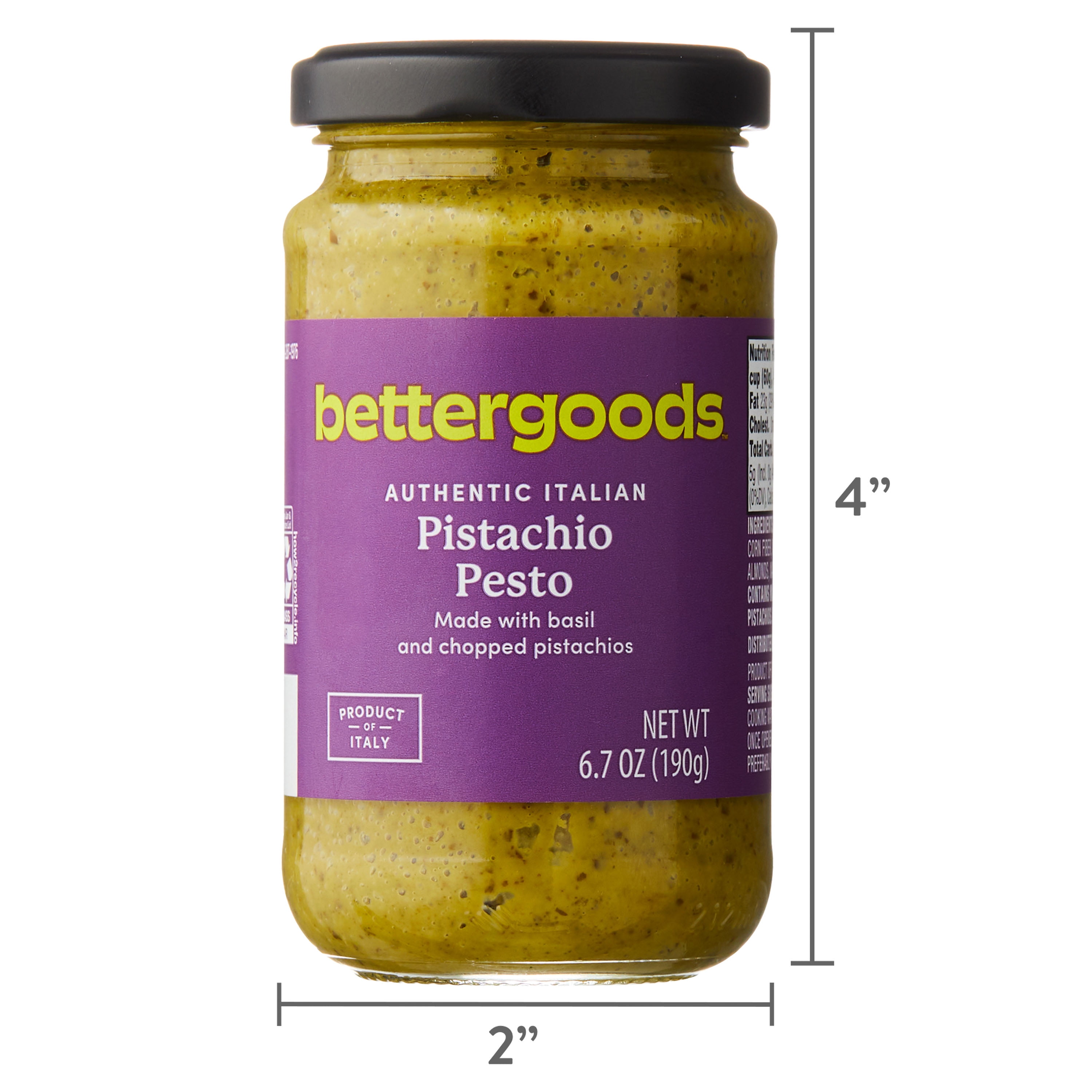 bettergoods Authentic Italian Pistachio Pesto, 6.7 oz