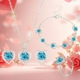 thumbnail image 4 of Conjunto de collar, pendientes y pulsera de cristal para mujer, regalo de San Valentín, collar de aleación., 4 of 9