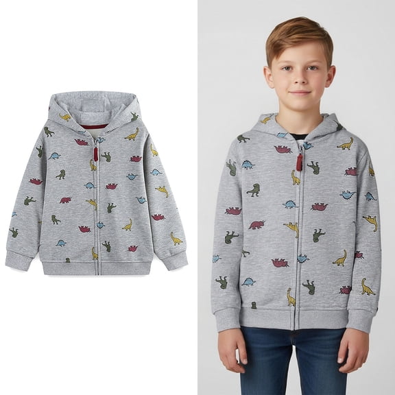 Toddler Boys' Sweatshirts Long Sleeve Dinosaur Zip Hoodie Light Jacket 3-4 years Hoodie Boys