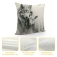 thumbnail image 4 of JEUXUS  Gray Wolf Pillowcase with Hidden Zipper Home Decorative Rectangle Throw Pillow Cover Cushion Case  for Bed Couch Sofa, 4 of 5