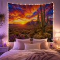 thumbnail image 2 of Saguaro Cactus in Sunset Desert Landscape, Dramatic Digital Art for Nature Enthusiasts, Southwestern Themed Decor, Housewarming Gift Tapestry Wall Hanging for Living Room and Bedroom, 2 of 7