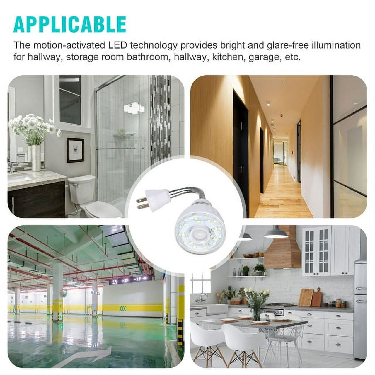 2Pcs 3W Night Lights Auto On/Off, Night Lights Plug Into Wall, Motion Sensor AC Outlet Kids Night Lights for Bedroom, Kitchen, Bathroom, Baby Room, Hallway, White