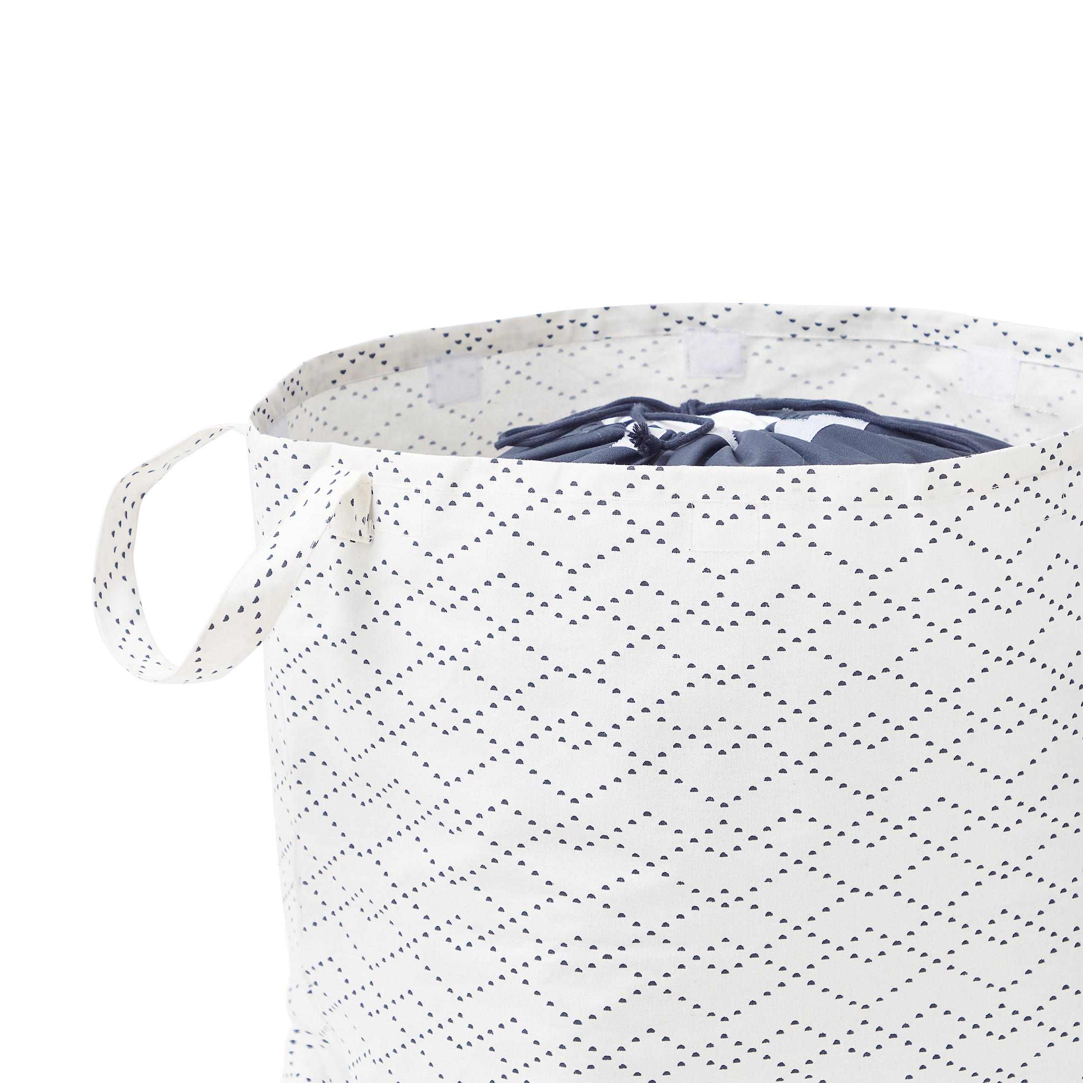 16x18x3 White plastic laundry bag with cotton drawstring, No. 151-16183C