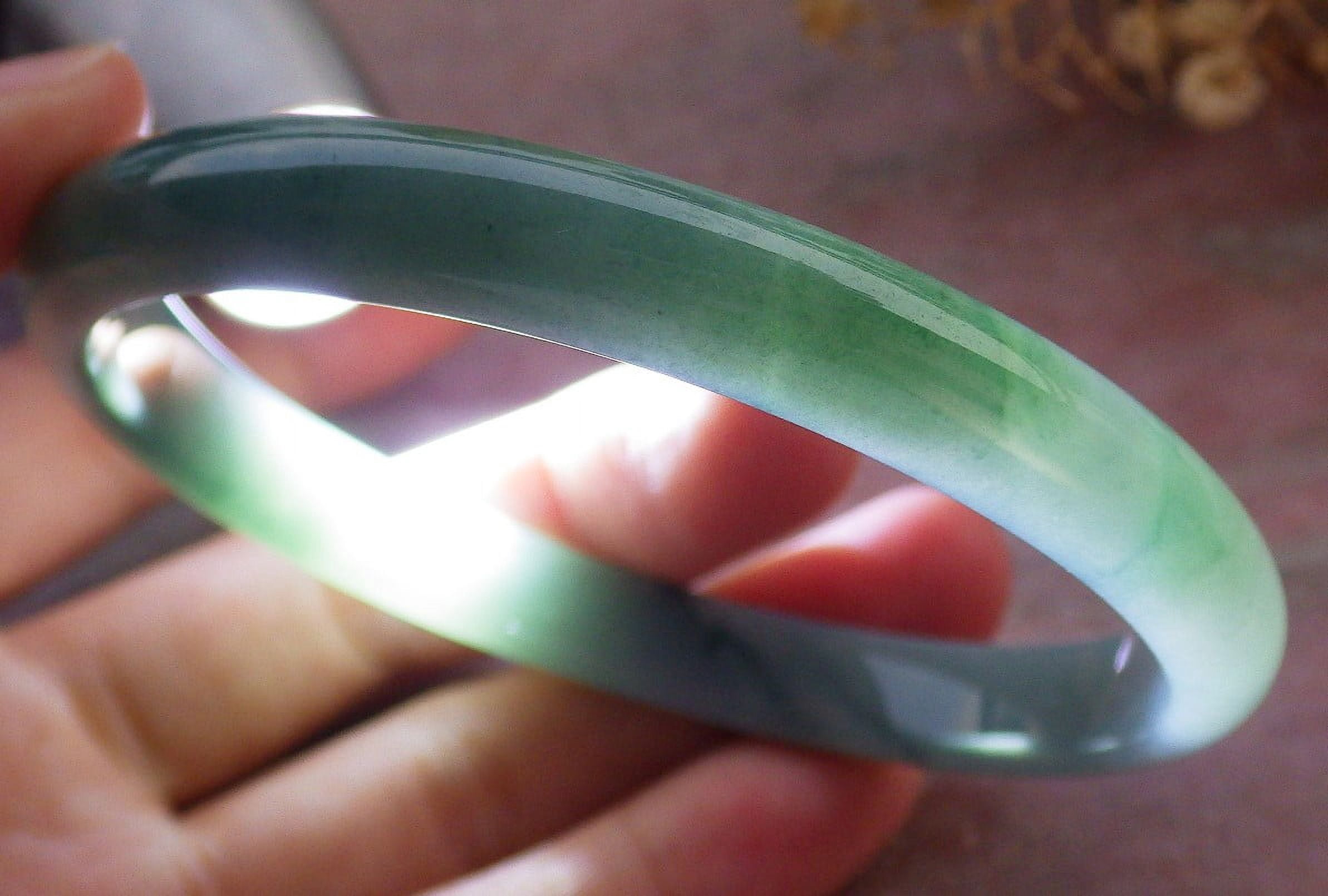 Certifien Icy Green Burma 100% Natural A JADE Jadeite Bangle Bracelet 62 mm 661308 TN