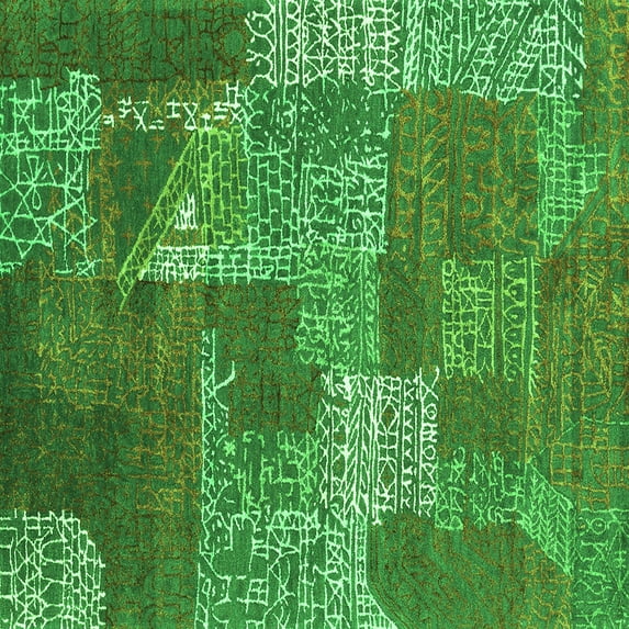 Ahgly Company Indoor Square Patchwork Green Transitional Area Rugs, 8' Square