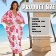 thumbnail image 5 of XYZCANDO Kaftan Dresses for Women V-Neck Swimsuit Cover Up Plus Size Beach Caftan Lounge Dress Flowy Batwing Sleeve Beach Cover Ups Pink Hibiscus Flowers Print Resort Wear for Travel Vacation, 5 of 7
