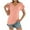 Pink, variant on Nkmbld Womens Summer Tops Short Sleeve Cute V Neck Casual Solid Tee Shirts