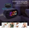 thumbnail image 3 of Mistaha RGB LED Color Screen Mirror Alarm Clock with 12/24H Switch, Dual Alarms, Snooze Function, Adjustable Brightness, Volume Control, Digital Clock, Multi-function Desktop Smart Electronic Alarm, 3 of 6
