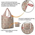 thumbnail image 4 of 5 Pack Foldable Shopping Bag,Beige Christmas Character Pattern Reusable Grocery Bags with Pockets,Large Reusable Tote Bags with Handles Waterproof & Lightweight, 4 of 6