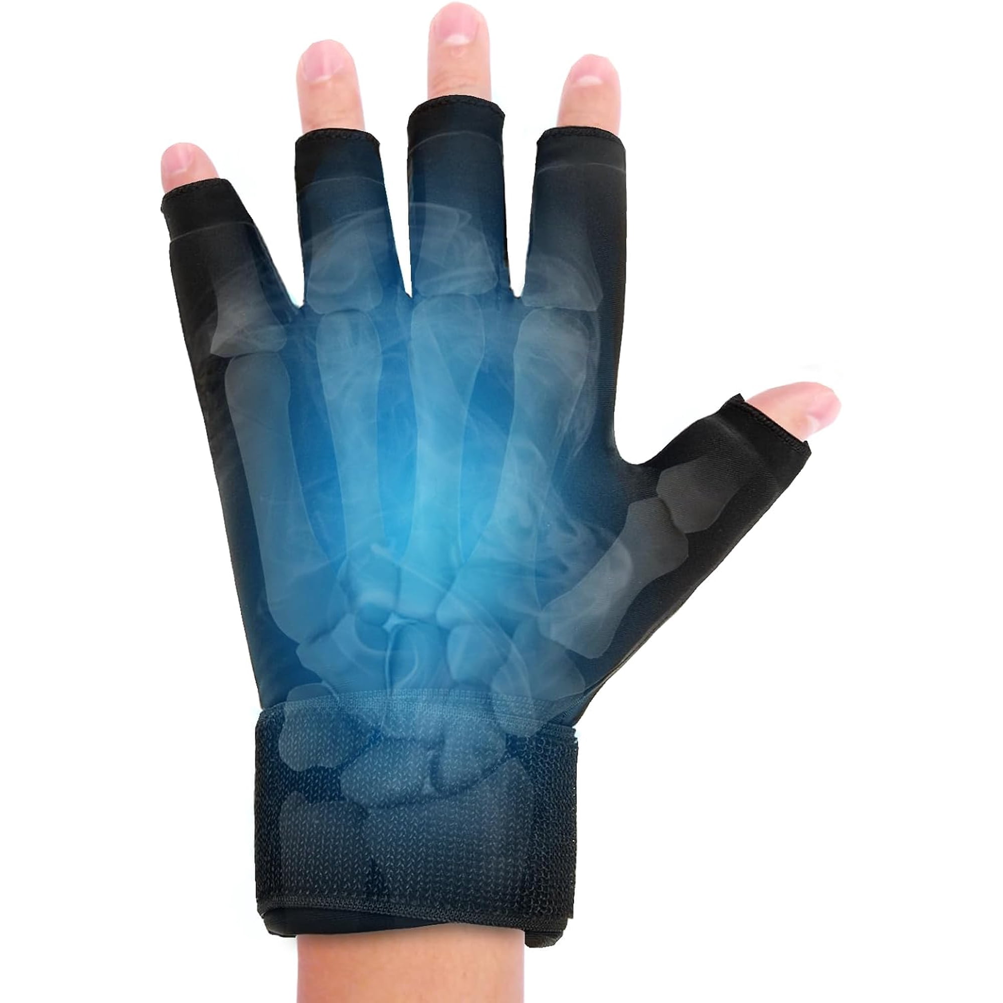AMQTSLM Finger Arthritis Compression Ice Glove for Pain Relief, Adjustable Finger Hand Ice Pack Gloves for Hot & Cold Therapy, Wrist Ice Pack Wrap for Arthritis, Tendinitis, Carpal Tunnel