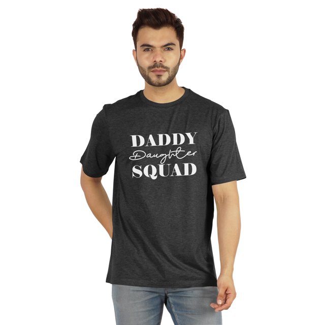 Inkmeso T-shirt Graphique Imprimé pour Hommes Daddy Daughter Squad€ T-shirt Col Rond Tee pour Pères / Papa