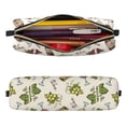 thumbnail image 3 of Ratiio Grapes Bbottles Wine Pattern Leather Pencil Case, Pencil Pouch with Durable Zipper, Compact and Stylish Organizer for Stationery, Art Supplies, Travel Essentials, 3 of 8