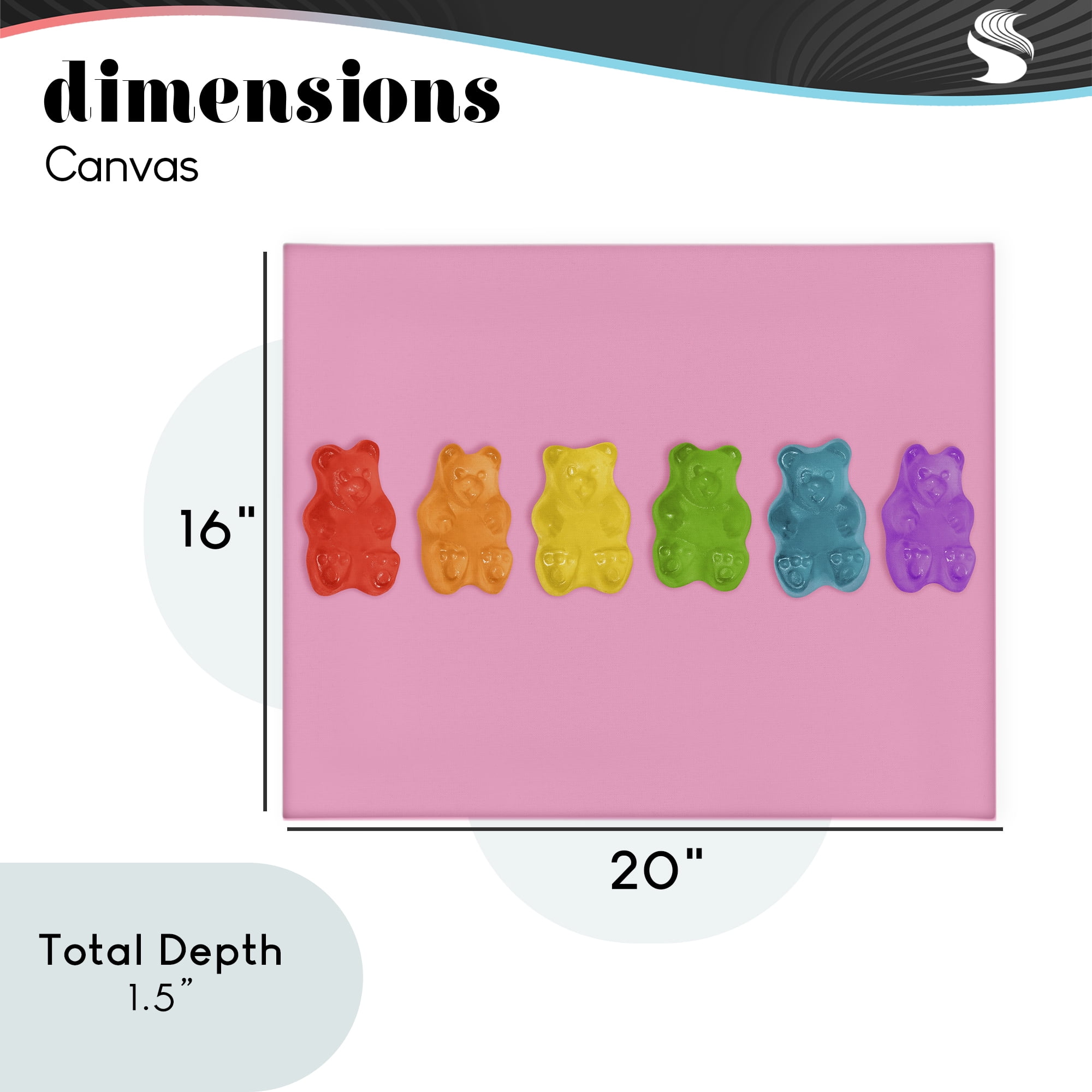 Stupell Industries Rainbow Gummy Bears on Pink Canvas Wall Art, design by LISH Creative