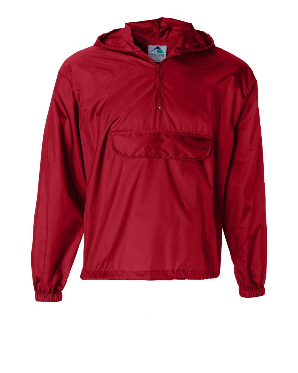 Hooded Nylon Half Zip Pullover Pouch 