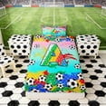 thumbnail image 4 of Erosebridal Letter A Teal Gradient Soccer Ball Print Twin Sheet Sets, Sports Monogram Bedding for Kids Boys and Girls, 1 Flat Sheet, 1 Fitted Sheet and 1 Pillowcase, 4 of 6
