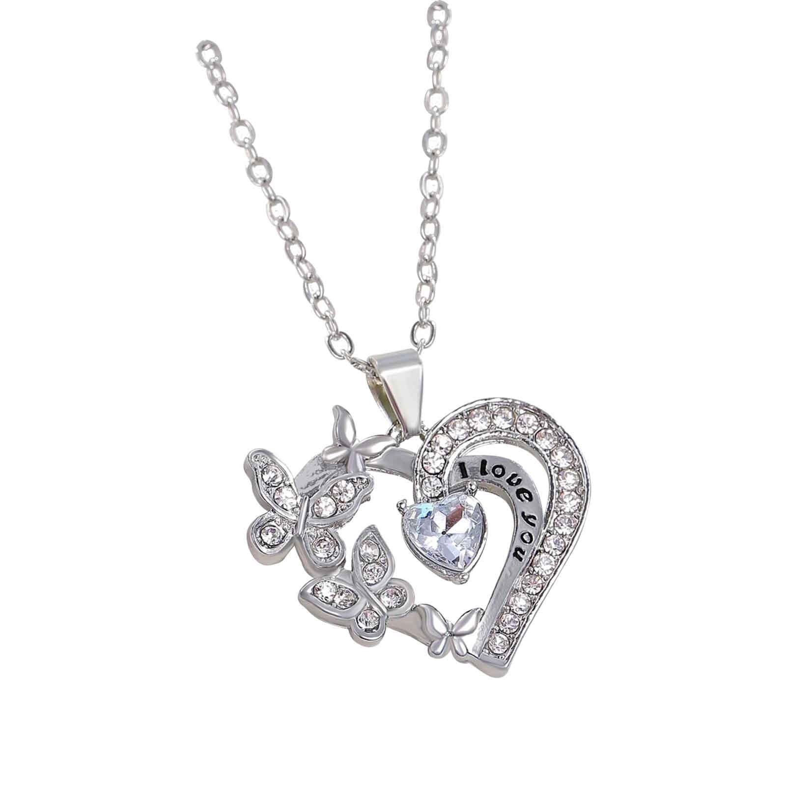 GNOCE Glitter Heart Pendant Charm - Purple Pink Blue, 14K White Gold Plated Over S925 Sterling Silver 2 thumbnail image