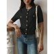 thumbnail image 4 of Cárdigan de Otoño para Mujer, y Elegante, con Doble Bolsillo y Botones Metálicos, de Punto y Cuello Redondo. Negro L, 4 of 6