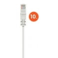 thumbnail image 4 of Cat6 Slim Network Patch Cable, 10 ft., White, 10-Pack, 10G, 250 MHz, 100% Copper, 30 AWG, Snag-free, Gold-plated Contacts, 4 of 6