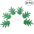 thumbnail image 1 of 24 Pcs Cake Topper Pineapple Leaves Toothpick Flag for Cakes Cheesecakes Cookies Cocktail Decoration (Green), 1 of 8