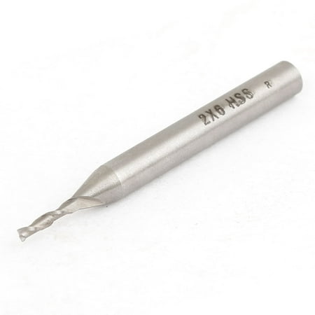 

2mm x 6mm x 60mm 2 Flutes HSS Straight Shank End Mill Cutter