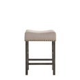 thumbnail image 3 of ACME Martha II Counter Height Stool (Set-2) in Tan Linen & Weathered Gray, 3 of 3