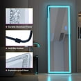 thumbnail image 6 of LVSOMT 63"x20" Full Length LED Mirror with RGB Lights, Free Standing Floor Mirror, Full Body Lighted Mirror, Wall-Mounted Mirror, Dimmable Color-Changing Lighting, White, 6 of 9