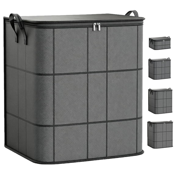 Spacious Moving Storage Bin Zippered Organizer for Quilts, Dust-Proof Comforter and Bedding Organizer, Extra Large Heavy Duty Moving Bags with Backpack Straps & Reinforced Handles (1PCS,X-Large)