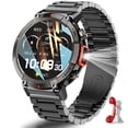 thumbnail image 3 of Reloj inteligente para exteriores con pantalla redonda de alta definición de 1,45 pulgadas, linterna, información, reloj deportivo, 3 of 6