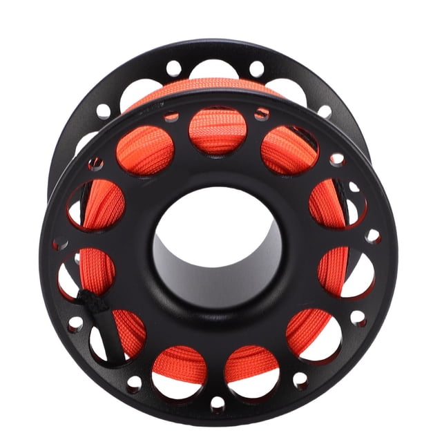 Fishing Line Reel, 30m / 98.43ft Aluminum Diving Reel Aviation Multi Purpose Finger Spool With Double Ended Hooks