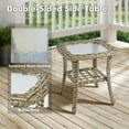 thumbnail image 3 of Ovios 10-Piece Patio Furniture Set, All-Weather Outdoor Wicker Sectional with Swivel Chairs & Solar-Powered Table, Rattan Conversation Set for Garden, Patio, Backyard, Black, On Sale, 3 of 10