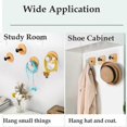 thumbnail image 4 of 4 Pack (black) Self Adhesive Hooks, Bamboo Robe Hooks Reusable Seamless Hooks, Heavy Duty Adhesive Hooks, Hooks For Bedroom, Kitchen, Bathroom, 4 of 5