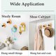 thumbnail image 4 of 4 Pack (black) Self Adhesive Hooks, Bamboo Robe Hooks Reusable Seamless Hooks, Heavy Duty Adhesive Hooks, Hooks For Bedroom, Kitchen, Bathroom, 4 of 5