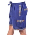 thumbnail image 2 of The Collection Royal Men Hippie Solid Bohemian Casual Rave Festival Harem Drawstring Boho Shorts Navy-L/XL, 2 of 3
