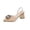 Beige, variant on Women's Flock Slingback Block Heels with Rhinestone Square Buckle, Pointed Toe Elegant Dress Pumps