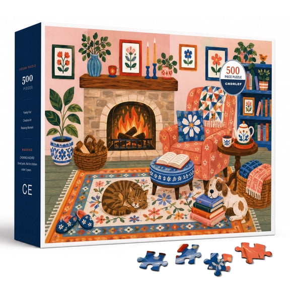 Fireside Reading Room 500 Pieces Puzzle for Adults
