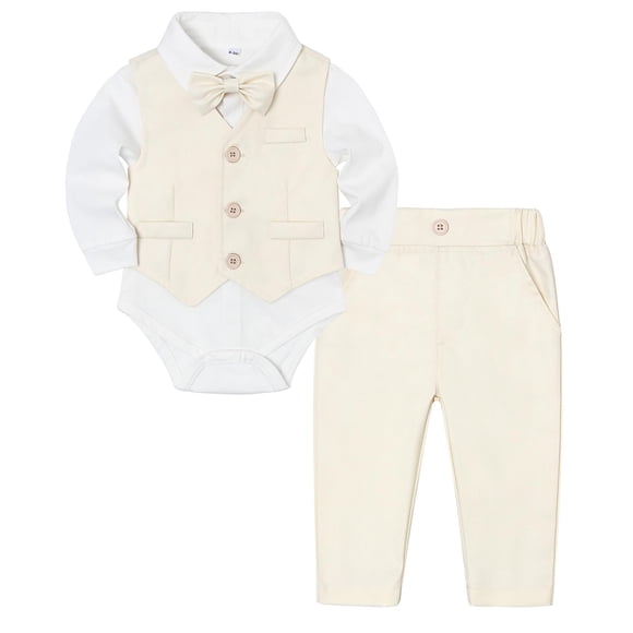 Conjunto de Traje para Bebé Niño Juivesia Smoking Apricot 0-3M