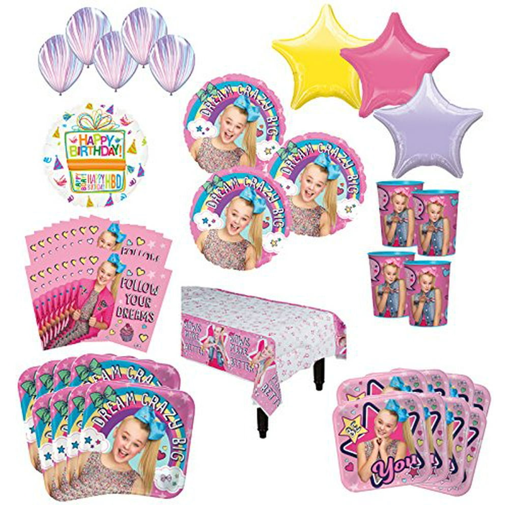 JoJo Siwa Birthday Party Supplies 8 Guest Kit and Balloon Bouquet