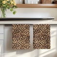 thumbnail image 7 of Leopard Printed Kitchen Towels Set of 3, Modern Animals Textured Brown Absorbent Dish Towels for Kitchen, Microfiber Hand Towel, Quick Drying Tea Towel for Cleaning Decorative Dishcloths, 7 of 7
