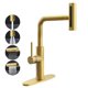 thumbnail image 1 of Grifo de cocina FROPO Waterfall con rociador desplegable, latón dorado, 1 of 7