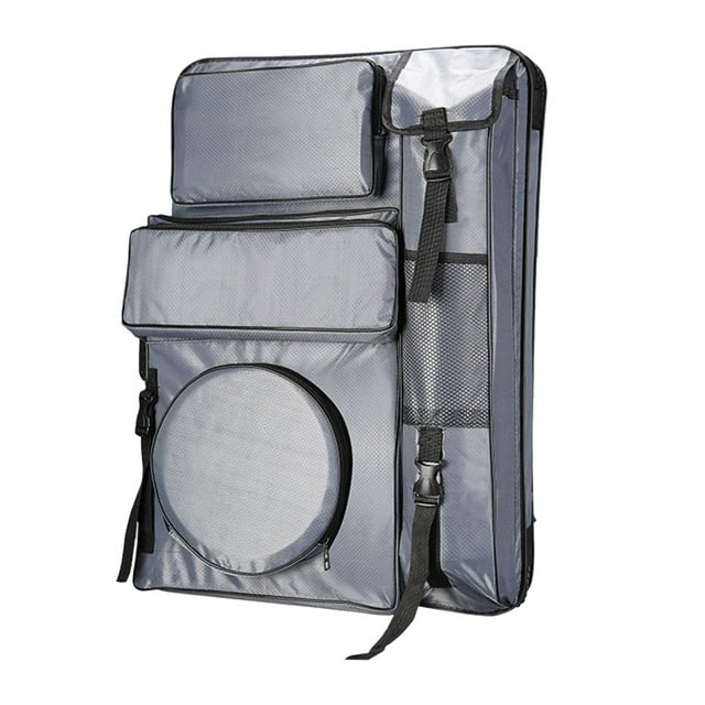 Abbracc Art Portfolio Case Handbag with Pockets, Handle Drawing Board Bag Sketch Bag Gray