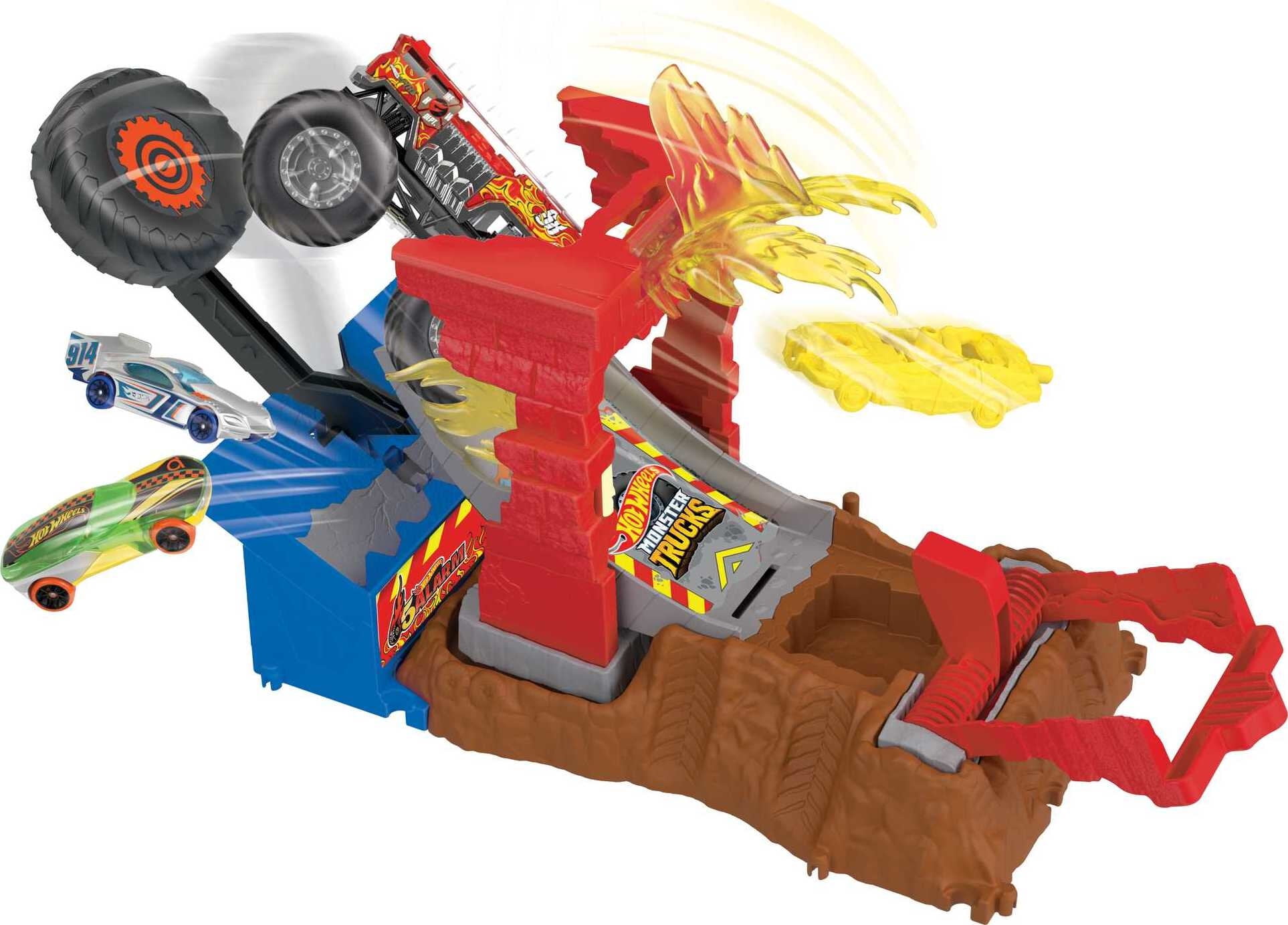 Hot Wheels Monster Trucks Arena Smashers & Truck Set w/2 Free