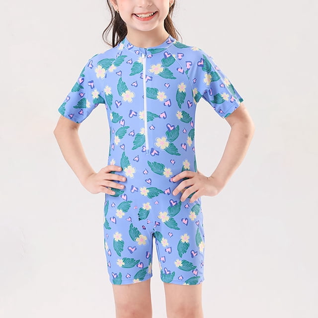 Odeerbi 6-12 Años Traje de Baño Niñas Monopieza Entrenamiento Atlético Traje de Baño Verano Playa Surf Traje de Baño Mono Bañador Protección Solar Antisarpullidos Traje de Surf