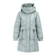 thumbnail image 3 of iHPH7 Long Puffer Coat Women Warm Winter Coats for Women Warm Clothes for Women Overcoat for Women Hooded Jacket Women Long Puffer Jacket Womens Winter Parka for Women Green M, 3 of 9