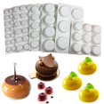 thumbnail image 1 of Juego de 8 moldes para tartas de mousse redondos y planos, 24 moldes de silicona para chocolate redondos y planos, herramientas para hornear DIY, 1 of 4