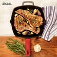 thumbnail image 6 of Cast Iron Grill Pan - Square 10.5"-Inch Pre-Seasoned Ribbed Skillet + Handle Cover + Pan Scraper - Grille, Firepit, Stovetop, Induction Safe - Indoor/Outdoor - Great for Grilling, Frying and Camping, 6 of 7