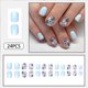 thumbnail image 2 of Uñas postizas adhesivas Whiosyrt cortas cuadradas azul floral, 24 piezas, 2 of 7