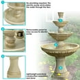 thumbnail image 3 of Sunnydaze Classic Designer White Traditional Polystone 3-Tier Outdoor Water Fountain, 3 of 11