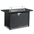 thumbnail image 2 of 43-Inch Black Gas Fire Table 50000 BTU Propane Firepit with Volcanic Stone & Glass Wind Guard, 2 of 10